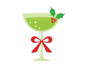 christmas cocktails Green martini glass graphic