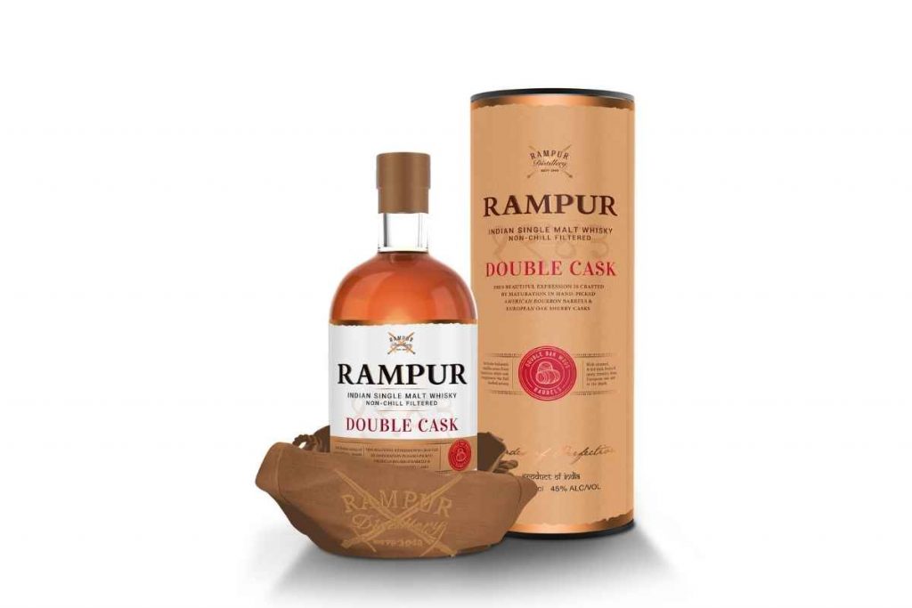 Bottle of Rampur Double Cask Single Malt Whisky