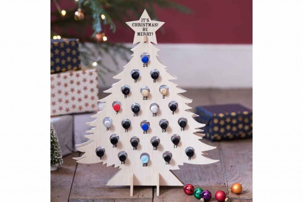 Refillable Wooden Advent Gin Christmas Tree