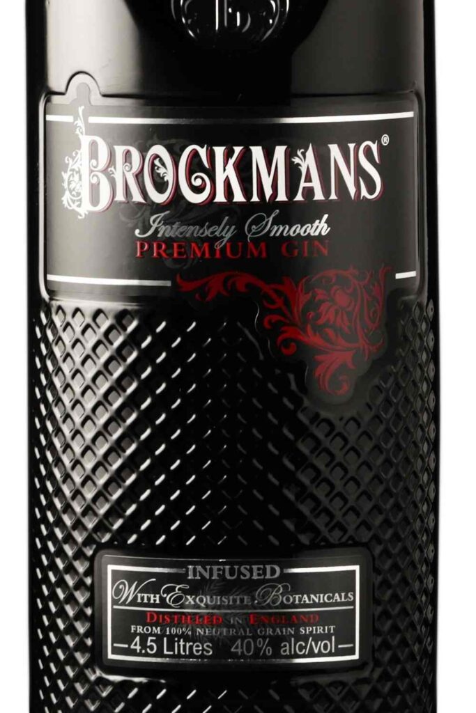 Bottle of Brockmans Gin close up