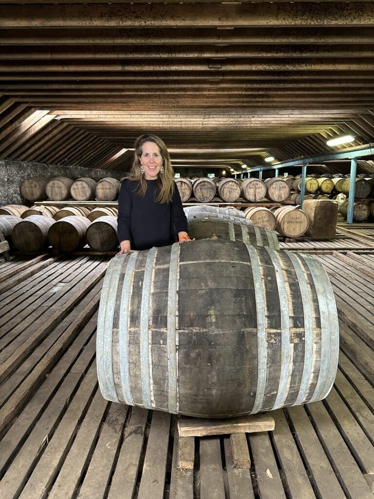 Susan with a barrel of Speyburn
