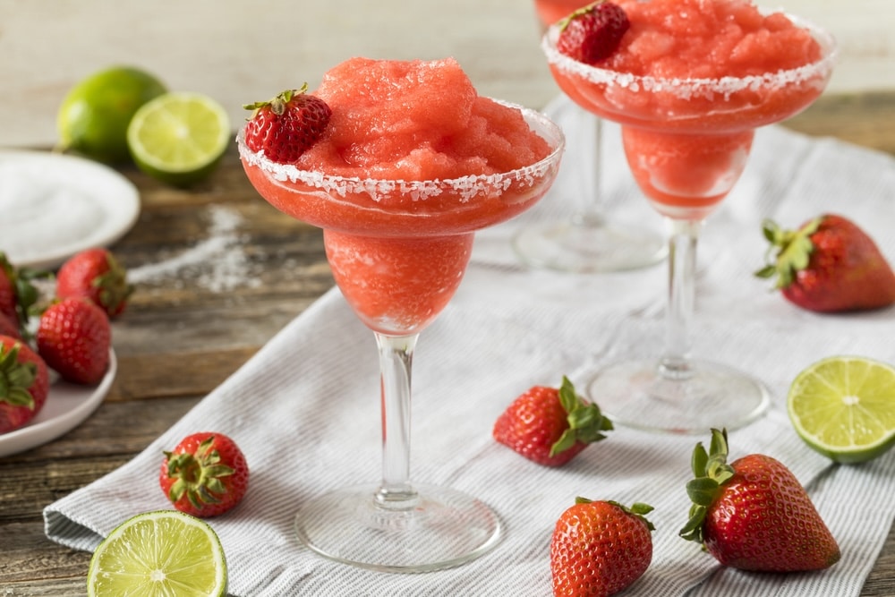 Homemade Red Frozen Strawberry Margarita